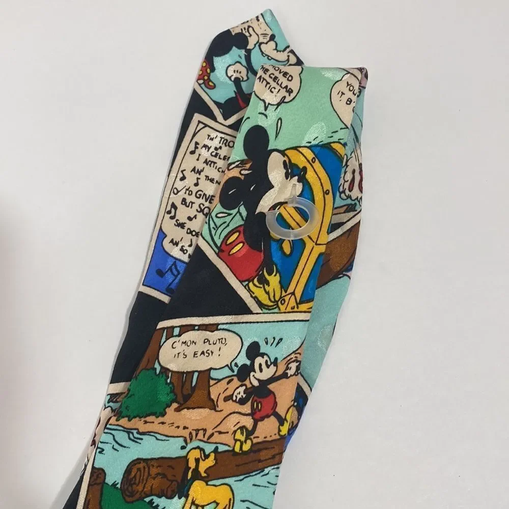 Mickey Inc Disney Donald Duck Comic Book Silk Black Multi Neck Tie